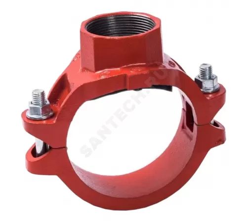 Отвод (седелка) резьбовой грувлок ковкий чугун XGQT15S Ду100х20 (Дн114х3/4") Ру25 JIANZHI