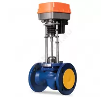 Клапан запорно-регулирующий чугун TRV односедельный Ду 25 Ру16 фл Kvs=2.5м3/ч с эл/приводом 3-х позиционным TSL-1600-25-1-230-IP67 230В Теплосила TRV-25-2.5-101