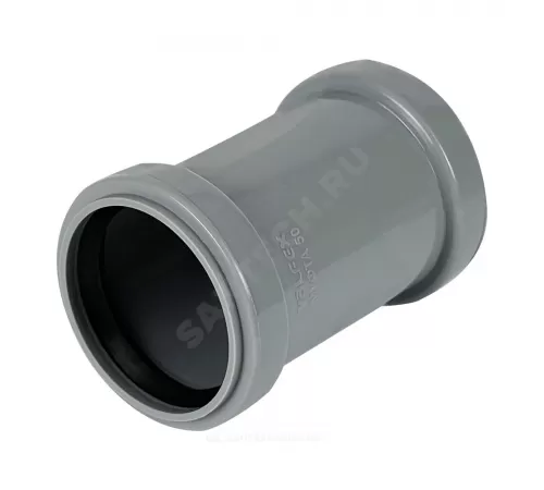 Муфта PP-H двухраструбная серая Дн 50 б/нап в/к VALFEX 20105050