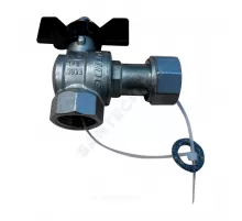 Кран шаровой латунь никель угловой Pride Ду 15 Ру40 ВР/нак. гайка бабочка черный LD 47.246.15