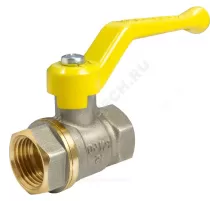 Кран шаровой латунь никель газ 11Б27фтМ Ду 40 Ру25 ВР полнопроходной рычаг VALFEX VF.271.NR3.112
