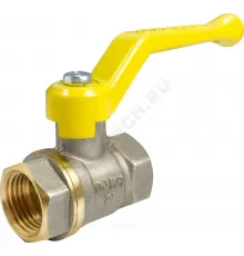 Кран шаровой латунь никель газ 11Б27фтМ Ду 40 Ру25 ВР полнопроходной рычаг VALFEX VF.271.NR3.112