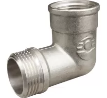 Угольник латунь никель переходной Ду 25 (1") ВР/НР VALFEX VF.092.N.100