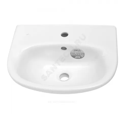 Умывальник подвесной Zeta 55 1 отверстие под смеситель по центру белый Jika 8.1039.1.000.104.9