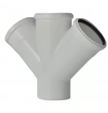 Крестовина PP-M 1-плоскостная бесшумная белая Дн 110х110х110х45гр б/нап в/к RTP (РосТурПласт) 24763