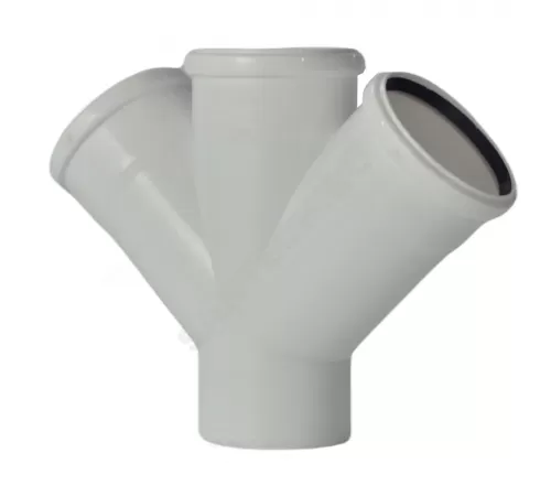 Крестовина PP-M 1-плоскостная бесшумная белая Дн 110х110х110х45гр б/нап в/к RTP (РосТурПласт) 24763