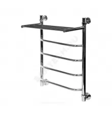 Полотенцесушитель водяной нерж сталь Лесенка Ду 25 (1") НР с полочкой 500х1000мм 6П нижнее подключение б/к Уют Элит-Металл ВБК-16-10