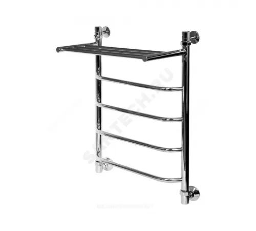 Полотенцесушитель водяной нерж сталь Лесенка Ду 25 (1") НР с полочкой 500х800мм 5П нижнее подключение б/к Уют Элит-Металл ВБК-16-09