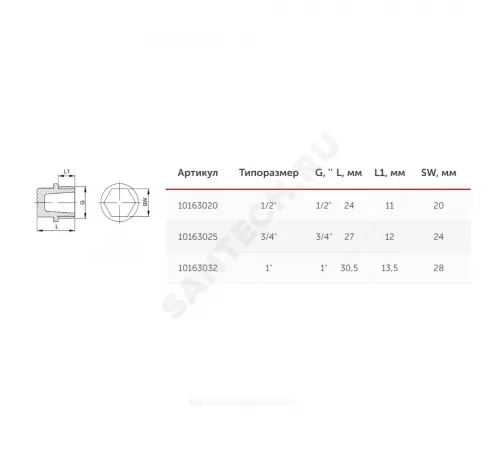 Заглушка (пробка) PP-R белая Дн 20х1/2" НР VALFEX 10163020