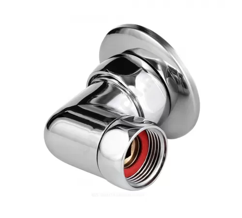 Соединитель для полотенцесушителя латунь Ду 25х15 1"x1/2" нак/гайка/НР угловой в/к отражатель хром Aquasfera 9206-02