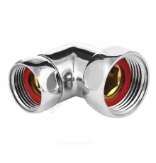 Соединитель для полотенцесушителя латунь Ду 25х20 1"x3/4" нак/гайка угловой хром Aquasfera 9207-01