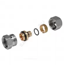 Муфта для МП/PE-X труб латунь хром Дн 16х2,0х1/2" ВР R187F Giacomini R187FX048