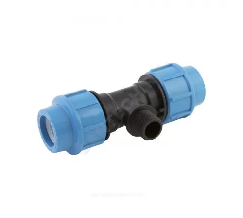 Тройник компрессионный ПЭ Дн 40х1"х40 НР Ру12,5 Джилекс 9445