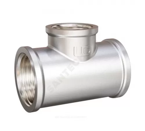 Тройник латунь никель переходной Ду 25х15х25 (1"х1/2"х1") ВР LD LD.67.523.25x15x25