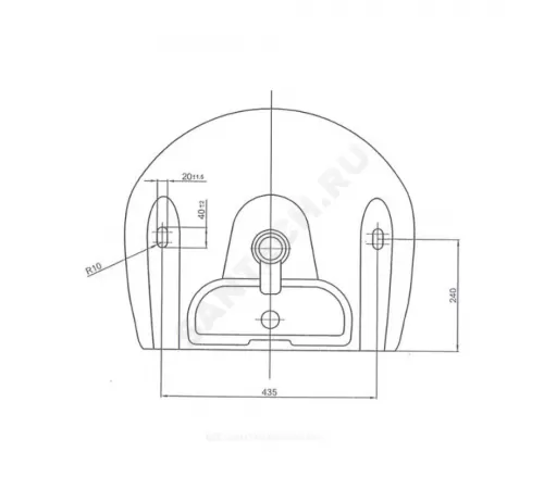 Умывальник подвесной Оптима 56 1 отверстие под смеситель по центру белый Лобненский стройфарфор 10/1/5/1-63