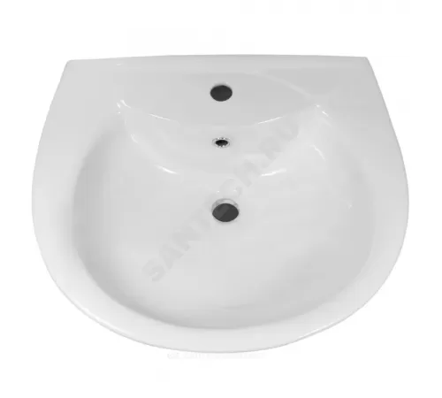 Умывальник подвесной Оптима 56 1 отверстие под смеситель по центру белый Лобненский стройфарфор 10/1/5/1-63