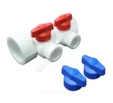 Коллектор PP-R белый Дн 40х20 на 2 выхода с кранами VALFEX 101134002