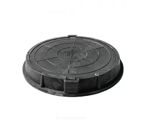 Люк полимер (тяжелый) серый/черный круглый 760х630 h=110мм 150кН Сантехкомплект
