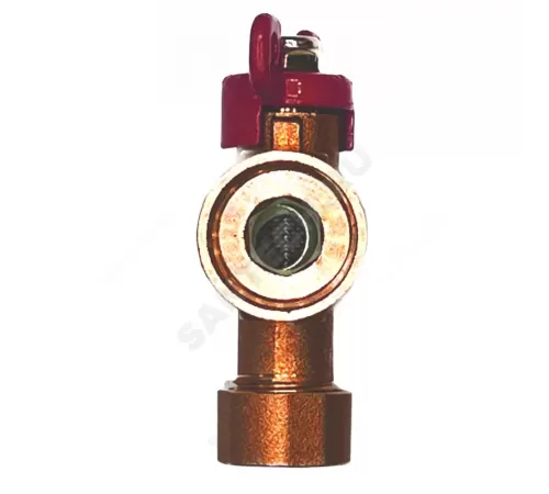 Кран-фильтр шаровой латунь КШФЭ Ду 15 Ру16 ВР бабочка красная Пензапромарматура 058011111