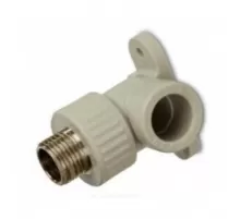 Угольник PP-R комбинированный серый Дн 20х3/4" НР для PP-R с креплением RTP (РосТурПласт) 15920