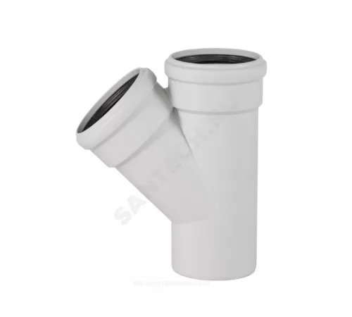 Тройник PP-MD бесшумный светло-серый Skolan Safe SKEA Дн 160х160х45гр (DN160х160) б/нап в/к Ostendorf 337200