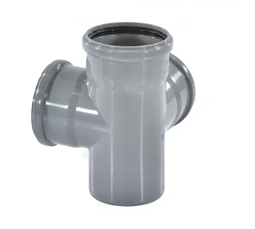 Крестовина PP-H 2-плоскостная серая Дн 110х110х110х87гр б/нап в/к RTP (РосТурПласт) 36539