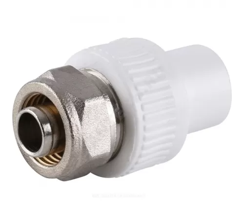 Муфта трубная PP-R комбинированная белая Дн 20х16 для соединения PPR-PEX труб VALFEX 11142020