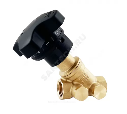 Клапан балансировочный ручной латунь Ду 15 G1/2" Ру16 Тмакс=120 оС ВР Kvs=2.94м3/ч без ниппелей Benarmo