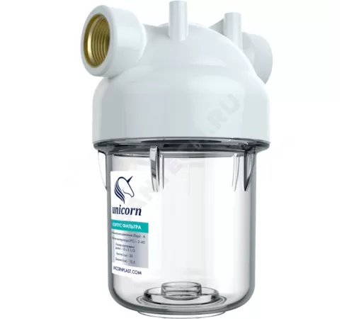 Фильтр магистральный засыпной 1/2" ВР Ру8 1-ст для водонагревателей Slim Line 5" Unicorn KSBP2V + POLIFOS