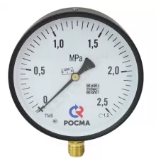 Манометр ТМ-610Р.00 радиальный Дк150мм 0-0,06 МПа кл.1,5 М20х1,5 Росма 00000013400