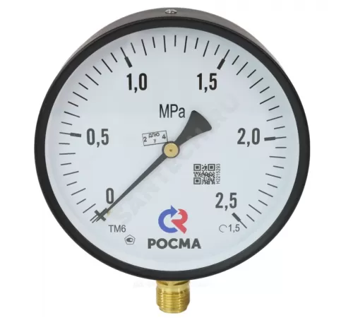 Манометр ТМ-610Р.00 радиальный Дк150мм 0-1,6 МПа кл.1,5 G1/2" Росма 00000006956