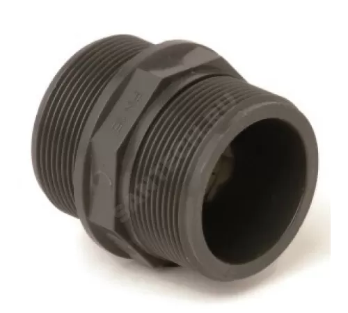 Ниппель НПВХ двойной 1 1/2" Ру10 НР под клеевое соединение Агригазполимер 206-058