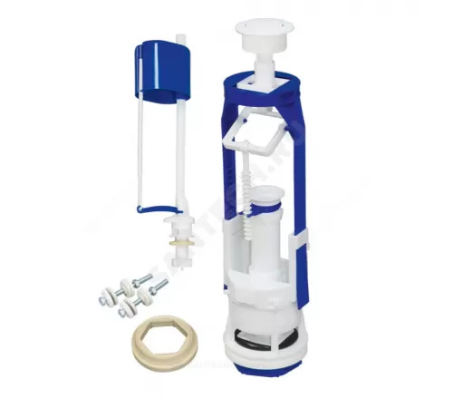 Арматура для бачка сливная/наливная 1/2" нижнее подключение кнопка белый 1/реж РБМ АС-17.2