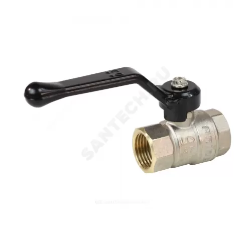 Кран шаровой латунь никель Pride Ду 20 Ру40 ВР полнопроходной рычаг черный аналог 11б27п1 LD 47.20.В-В.Р