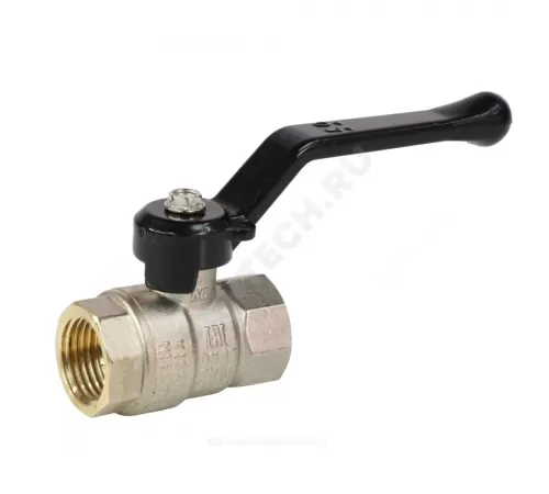 Кран шаровой латунь никель Pride Ду 20 Ру40 ВР полнопроходной рычаг черный аналог 11б27п1 LD 47.20.В-В.Р
