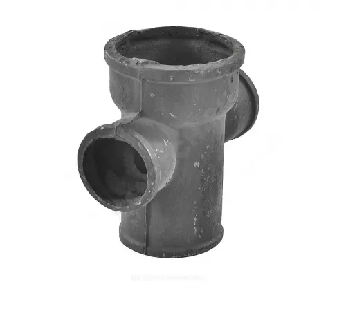 Крестовина чугун канализационная Ду 100х100х100х90гр б/н 1-плоскостная ГОСТ 6942-98 прямая