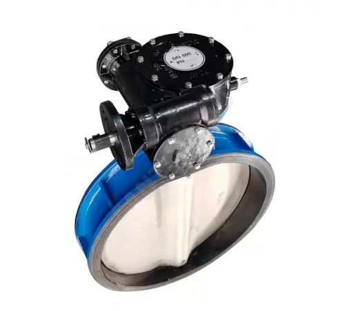 Затвор дисковый поворотный чугун Ду 450 Ру10/16 межфл с редуктором под электропривод диск чугун манжета EPDM EURO Benarmo