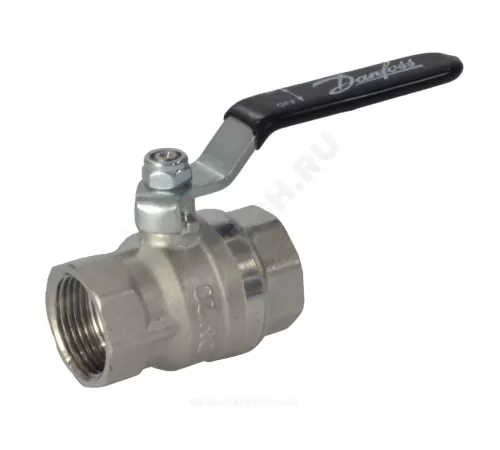 Кран шаровой латунь никель BVR-A Ду 20 Ру25 ВР полнопроходной рычаг Danfoss 065B3089