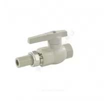 Кран шаровой PP-R полнопроходной серый Дн 20х3/4" с односторонним разъемным соединением VALFEX 20244020Г