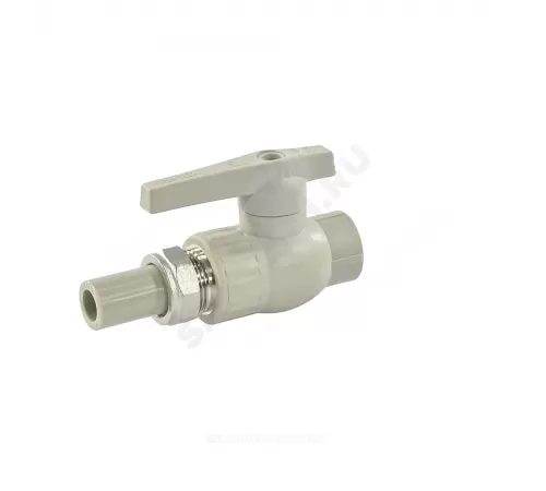 Кран шаровой PP-R полнопроходной серый Дн 20х3/4" с односторонним разъемным соединением VALFEX 20244020Г