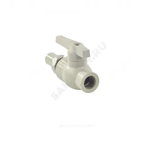 Кран шаровой PP-R полнопроходной серый Дн 20х3/4" с односторонним разъемным соединением VALFEX 20244020Г