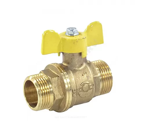 Кран шаровой латунь газ 11Б27фтМ Ду 15 Ру40 НР полнопроходной бабочка VALFEX VF.279.LB3.012
