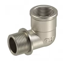 Угольник латунь никель реборда Ду 20 (3/4") ВР/НР RTP (РосТурПласт) 25183