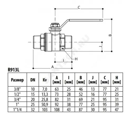Кран шаровой DADO латунь никель R913L Ду 25 Ру35 НР полнопроходной рычаг красный Giacomini R913LX025