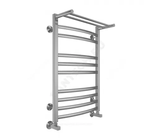 Полотенцесушитель водяной нерж сталь Лесенка (1/2") ВР с полочкой 500х800мм 10П нижнее подключение Енисей Терминус 4670078529565