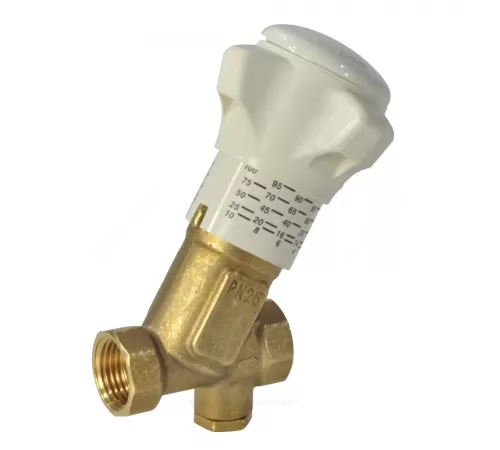 Клапан балансировочный ручной латунь R206B-1 Ду 15 G1/2" A Ру25 ВР Kvs=2.1м3/ч без ниппелей Giacomini R206BY113