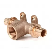 Тройник для PE-X труб аксиальный бронза Дн 16х1/2"х16 ВР с креплением RX+ Rehau 14562913001