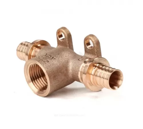 Тройник для PE-X труб аксиальный бронза Дн 16х1/2"х16 ВР с креплением RX+ Rehau 14562913001