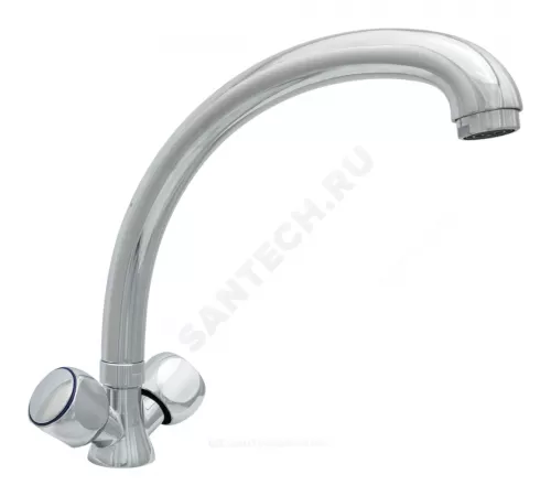 Смеситель для кухонной мойки двуручный литой излив Д24 H-220мм Стандарт ЦС-СМ 25ш К М_Супер Центр Сантехники (Подольск) СМ507357
