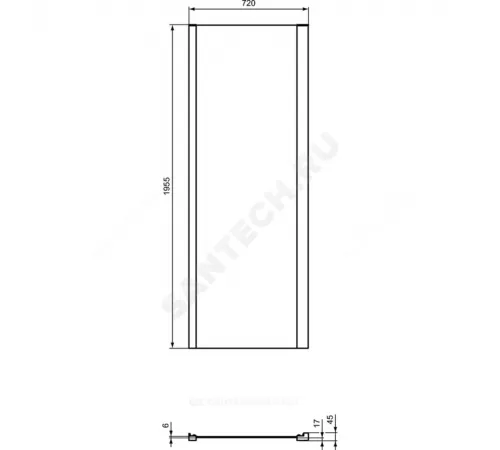 Стенка душевая CONNECT 2 боковая 750х1950мм Ideal Standard K9298V3